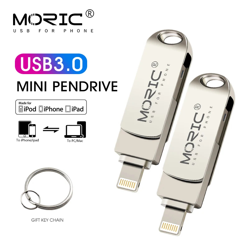 USB флеш накопитель 2 в 1 64 ГБ 16 32 128 256 usb 3 0 OTG для iPhone|USB флэш-накопители| |