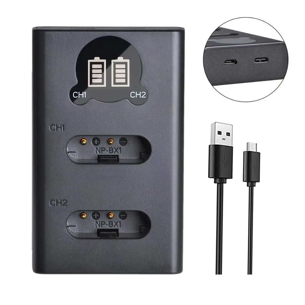 Camera Battery NP-BX1 NPBX1 For Sony DSC RX1 RX100 M3 M2 RX1R WX300 HX300 HX400 HX50 HX60 GWP88 PJ240E AS15 WX350 + Charger