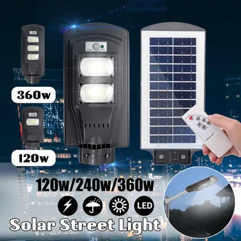 

120/240/360W Solar Street Light Dusk to Dawn 117/234/351 LEDs Outdoor Security Light 7000K IP65 Waterproof Floodlight Yard Light