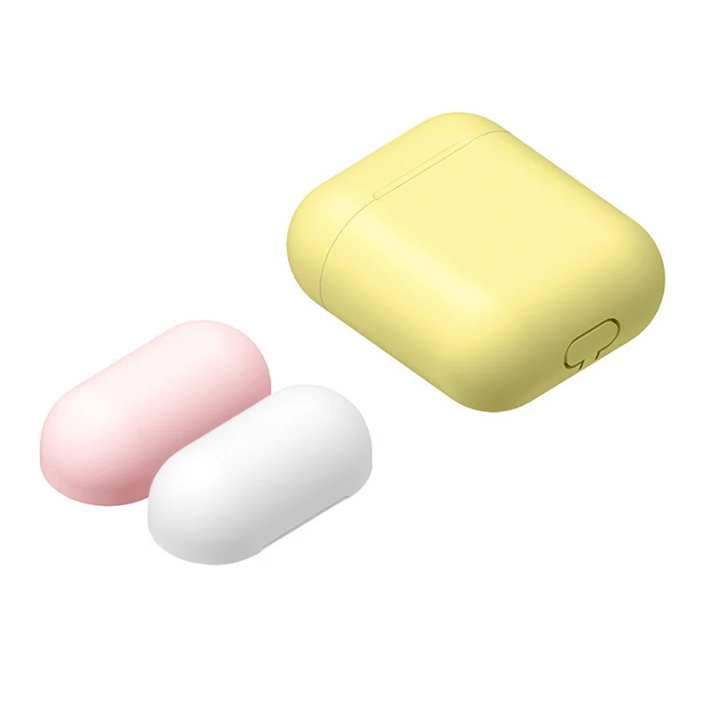 C Yellow Цветной Мягкий силиконовый чехол для AirPods, уплотненные наушники для apple Airpods, противоударный чехол для AirPod, защитный чехол - Цвет: C Yellow