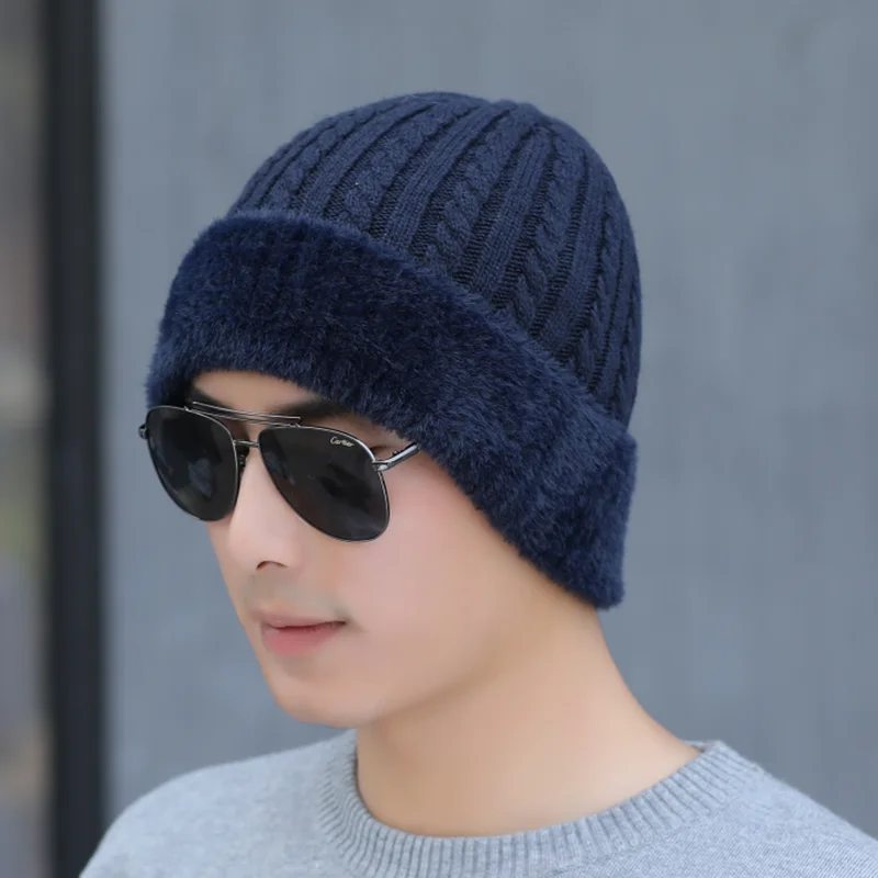 SUOGRY высокое качество Gorras Skullies модный бренд Gorras теплые шерстяные шапочки мужские шапочки зимняя шапка - Color: Hat Navy