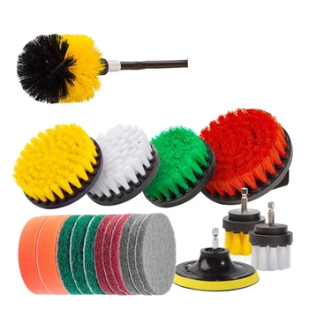 

20Pcs Cleaning Brush Set Bathroom Surfaces Tile and Grout All Purpose Power Scrubber Cleaning Kit Electric Drill Brush