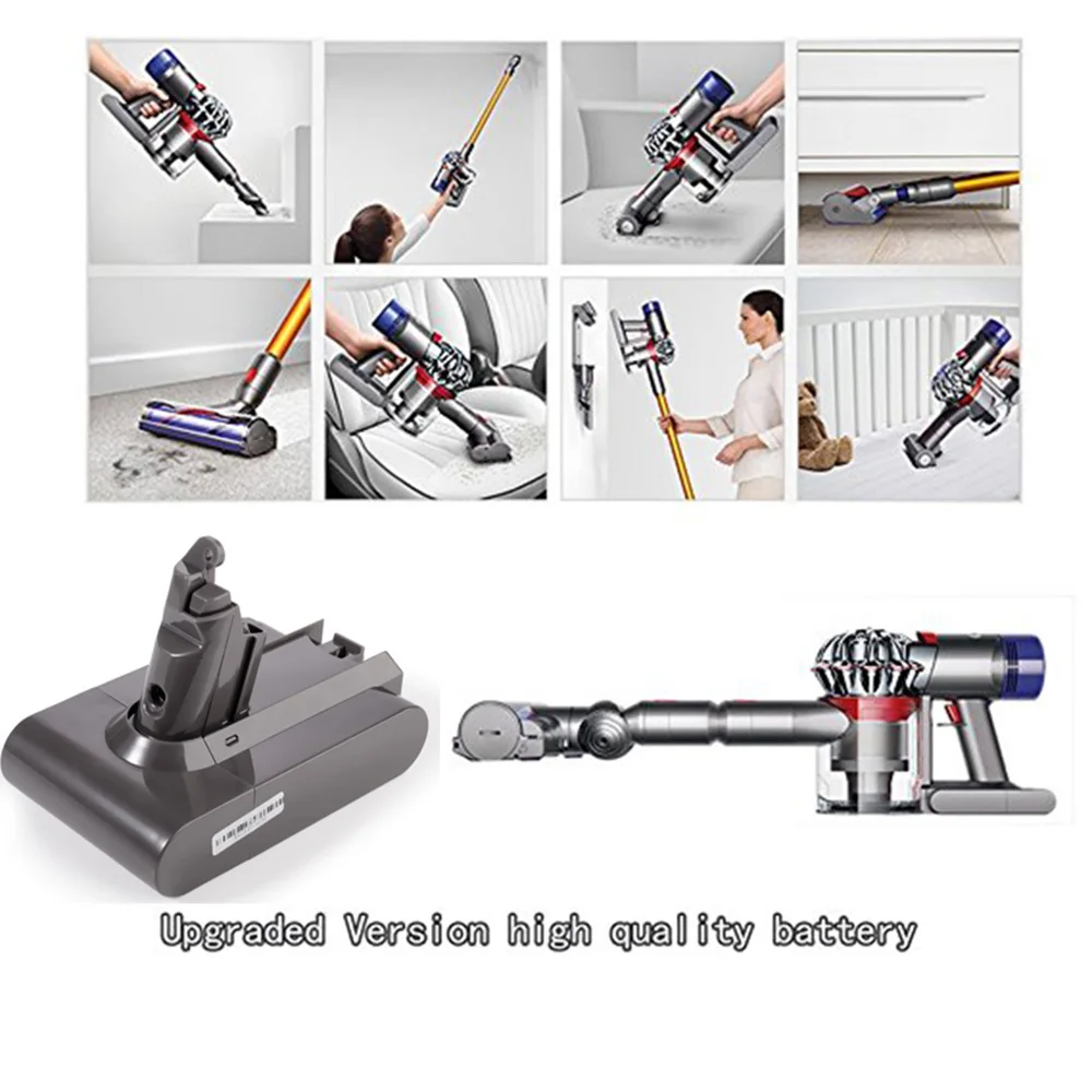 3000 мАч 21,6 в 3,0 Li-Ion Батарея для Dyson V6 DC58 DC59 DC61 DC62 DC74 SV09 SV07 SV03 965874-02 пылесос Батарея& 2,2 мА-ч