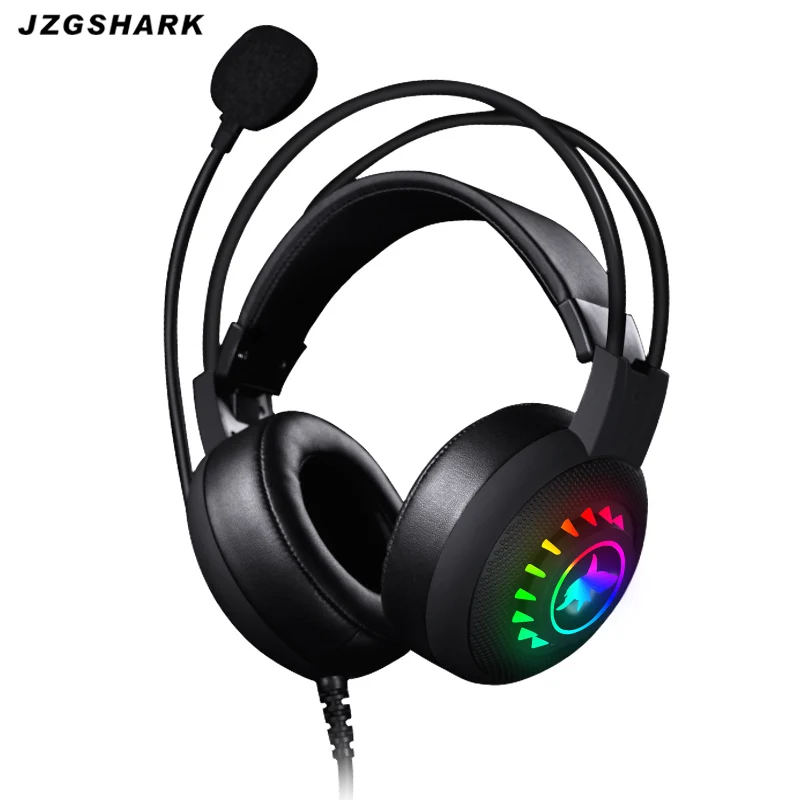 JZGSHARK Gaming Headsets Big Headphones with Light Mic Stereo Earphones Deep Bass for PC Computer Gamer Laptop PS4 New X-BOX | Электроника