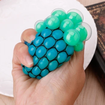 

ADHD Fruit Toy Anti Stress Face Reliever Grape Ball Autism Squeeze Relief Game F3ME
