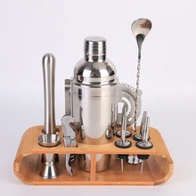 Bartender conjunto elegante suporte de madeira base quadro de madeira para cocktail shaker conjunto, kit bartender suporte para casa barra festa