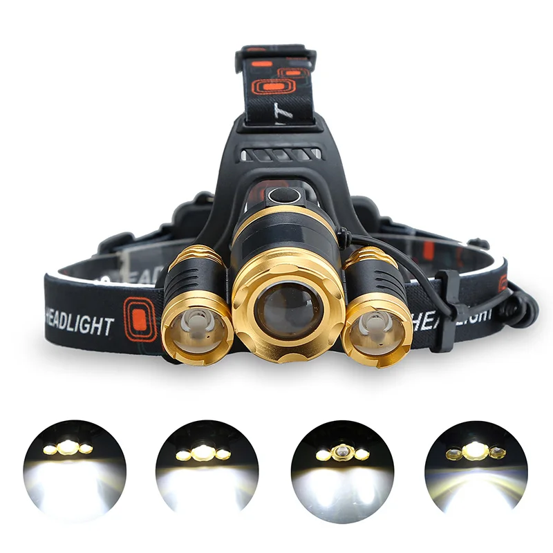 BRELONG 3LED headlights intelligent headlights glare flashlight outdoor camping lamp repair work light