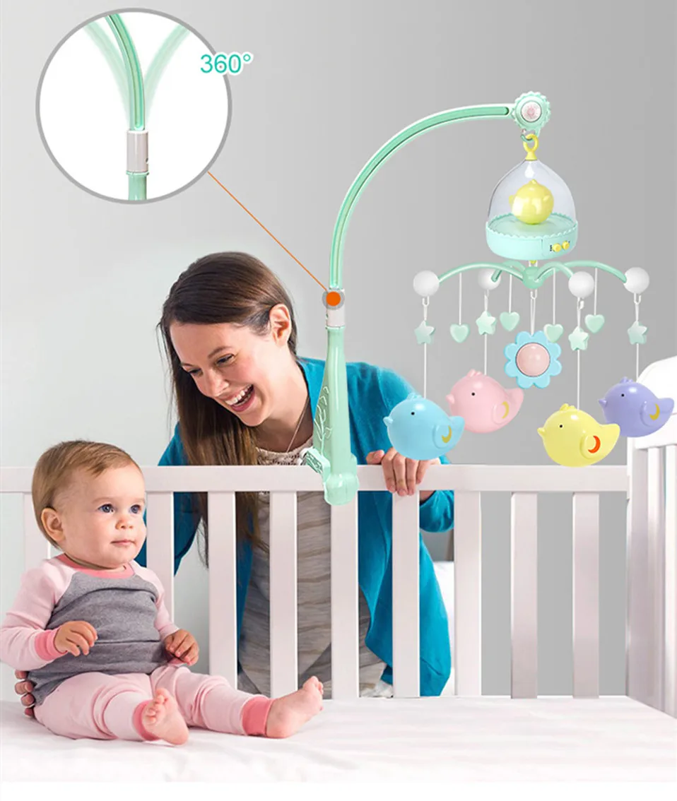 Детские погремушки в кроватку, мобильный, 0-12 месяцев, музыкальный подарок, Успокаивающая кровать, колокольчик, детская кровать, игрушка для новорожденного ребенка, сенсорные развивающие игрушки