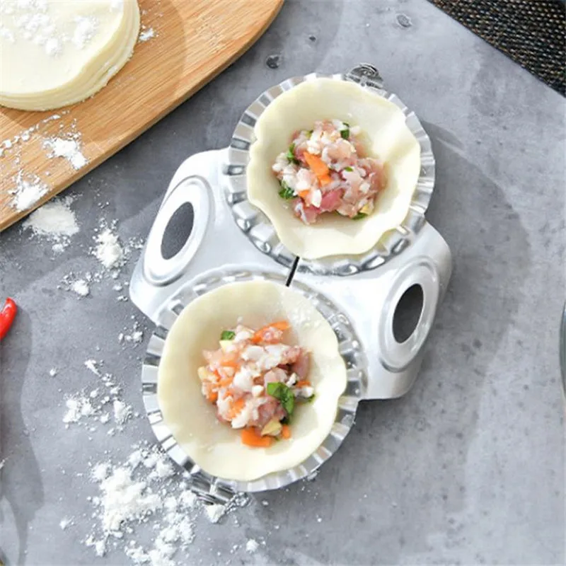 

304 Stainless Steel Dumpling Maker Reusable Double Headed Mould Durable Creative Dumplings Flower Type Dumplings Kitchen Tools