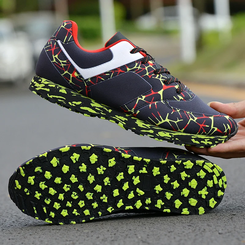 green and red trainers