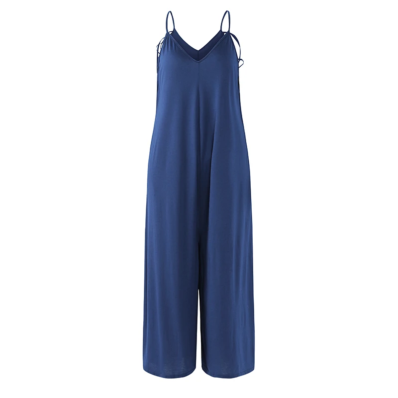 ZANZEA 2020 Strap Playsuits Women Casual Plus Size Jumpsuits Rompers Female Solid Wide Leg Trousers Pantalon Lady Combinaison