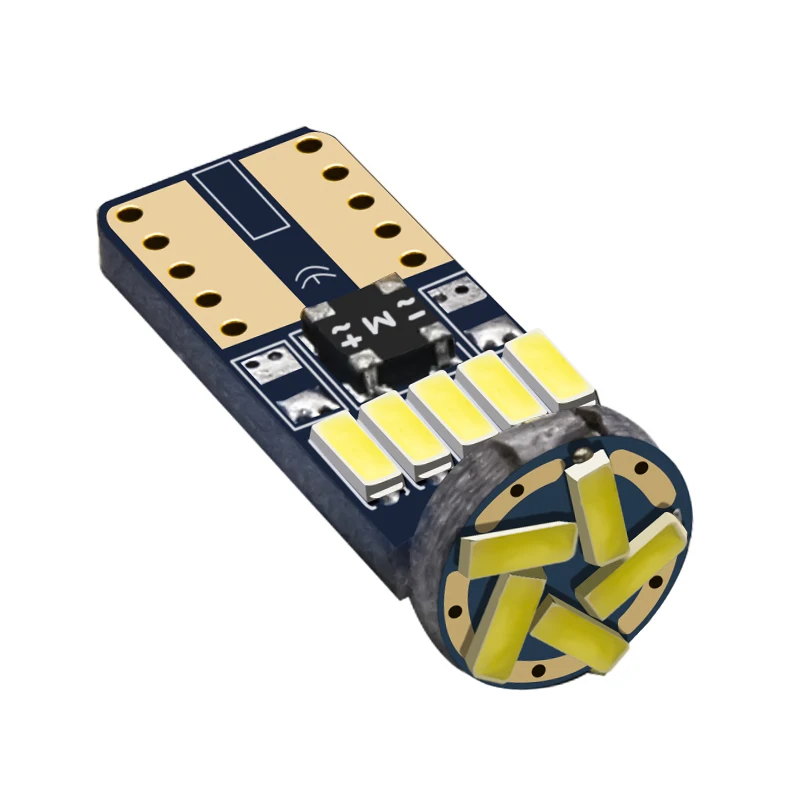 HYZHAUTO 10 шт. T10 W5W светодиодный лампы 194 168 4014-15SMD Canbus автомобиля светодиодный светодиодные фонари чтения/купол/внутренний и внешний створчатый распашный дверь/габаритный фонарь 12V белого цвета