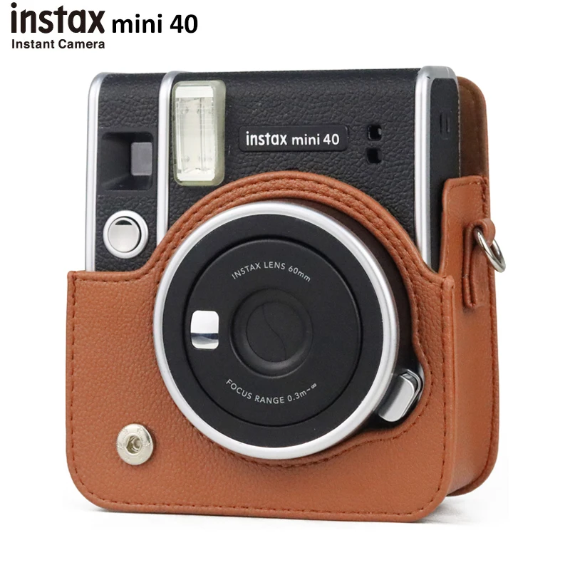 Capa para Câmera Fujifilm Instax Mini 40 Câmera de Filme Instantâneo Bolsa de Couro pu Protetora Capa Cristalina com Alça de Ombro - Image 4