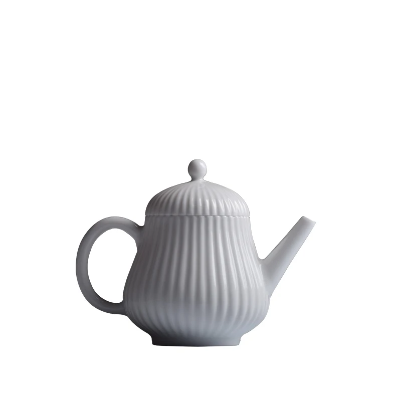 white gourd edge pot Ручной Работы Керамический Чайник сладкий белый глазурованный край дыни небольшой чайный сервиз Кунг Фу Китай Цзиндэчжэнь фарфор заварочный чайник - Цвет: white gourd edge pot