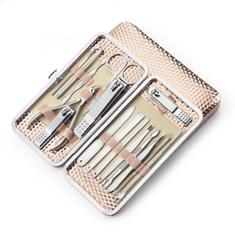 

16 Pieces Manicure Set Nail Kit Nail Art Tools All For Manicure Sets Pedicure Care With Pusher Ingrown Nail File Polish Kits