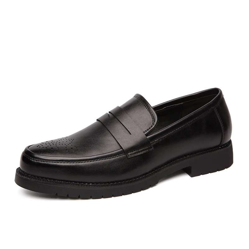 Retro Men Leather Dress Shoes Brogue Style Party Formal Shoes Wedding Flats Oxfords Slip on Fashion Loafers 46 leather shoes