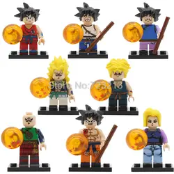 8 шт/лот Dragon Ball Z Sun Wutian Wu Tianx trunks Сунь Укун Тяньцзинь рис фигурки строительные блоки Подарочная игрушка для детей PG8166