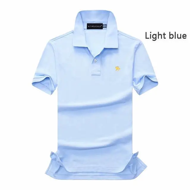 Light Blue Горячая новинка крокодиловая брендовая мужская рубашка поло однотонная с коротким рукавом tommis polo Хлопок 16 цветов s S-XXL - Цвет: Light Blue