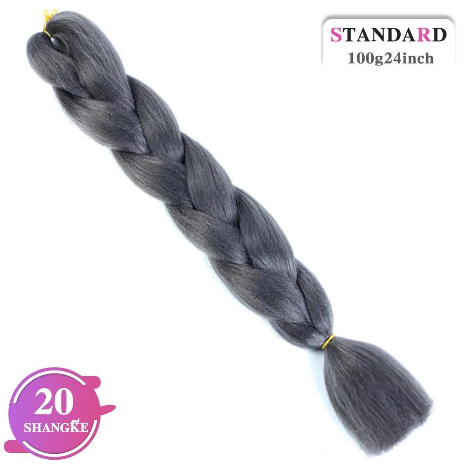 Огромные косички длинные, радужной расцветки синтетические плетеные волосы желтый розовый фиолетовый серый наращивание волос негабаритный пинцет - Цвет: 20