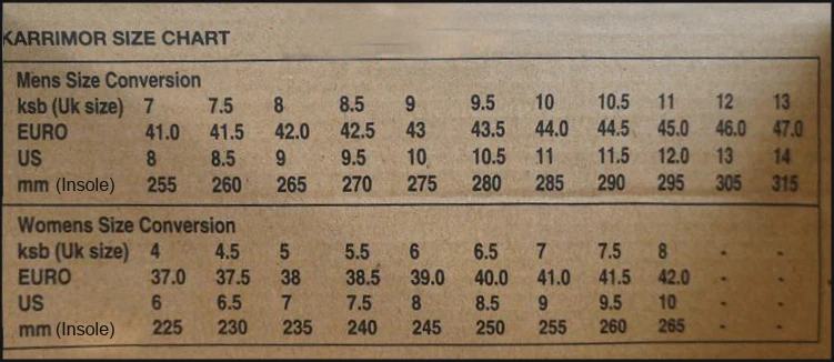 karrimor size