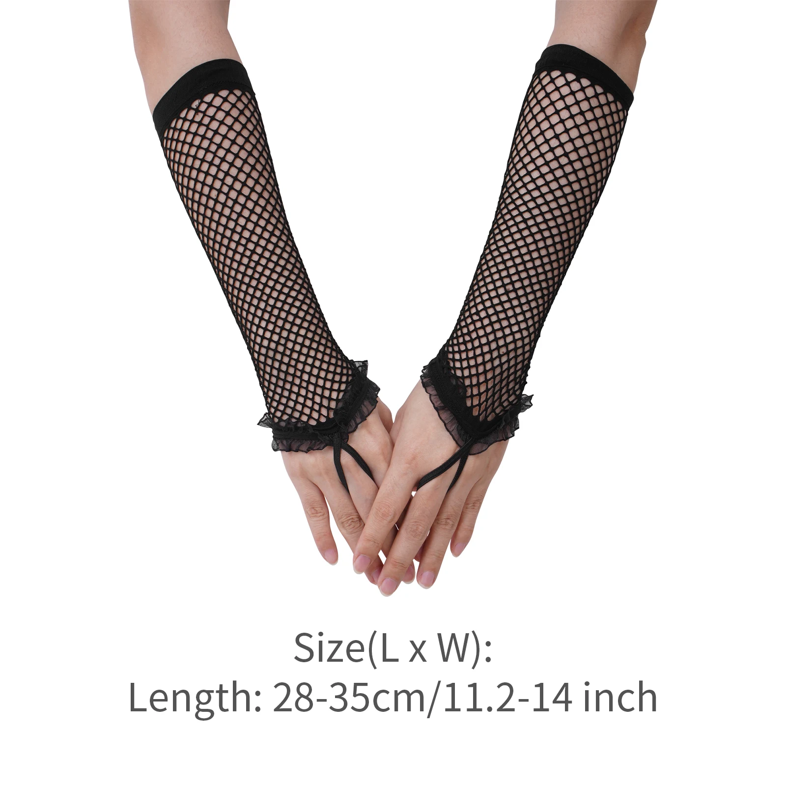 1pair Hollow Fishing Net Gloves For Women Sexy Punk Goth Lady