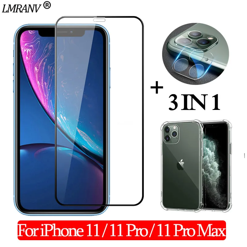 3-в-1 камера cтекло, защитное стекло, pelicula, стекло на айфон 11pro стекло iphone 11promax Экран протектор iphone-11-pro бронь стекло айфон 11 про макс бампер чехол i phon 11pro - Цвет: 3-in-1 Glass Case
