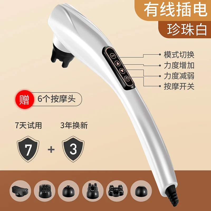 Neck Handheld Massager Stick Percussion Back Waist Body Relax Muscle Massager Charging  Masajeador Portable Equipment