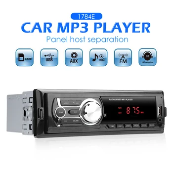 

VODOOL 1784E Detachable Panel Car Radio Digital Autoradio 1Din 12V In-Dash Stereo Bluetooth Audio Music MP3 Player AUX USB FM