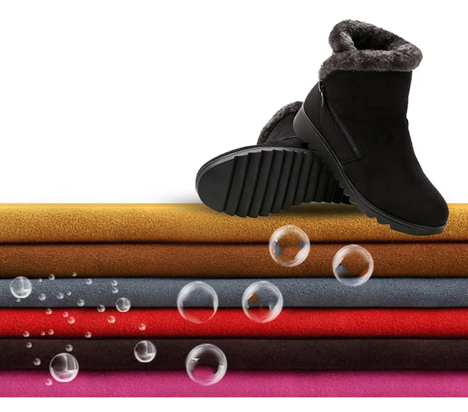 New ladies shoes winter boots 2019 fashion zipper women ankle boots female shoes flat keep warm cozy snow boots women shoes (3)