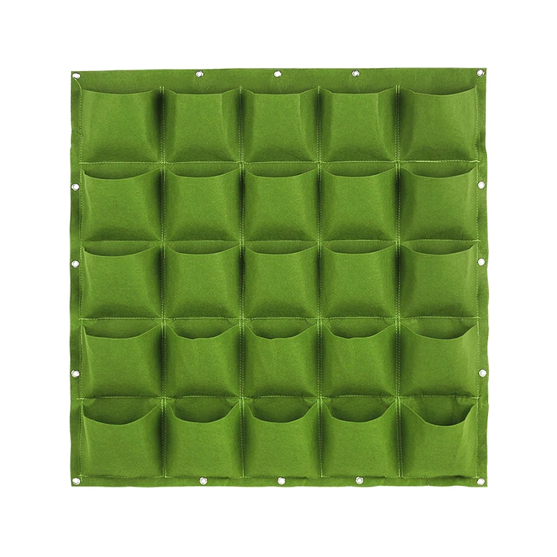 Green-25 pockets Настенные подвешиваемые посадочные сумки 4/9/18/49/72 карманы зеленая растительная сумка для растений Вертикальная садовая растительная садовая сумка товары для дома - Цвет: Green-25 pockets
