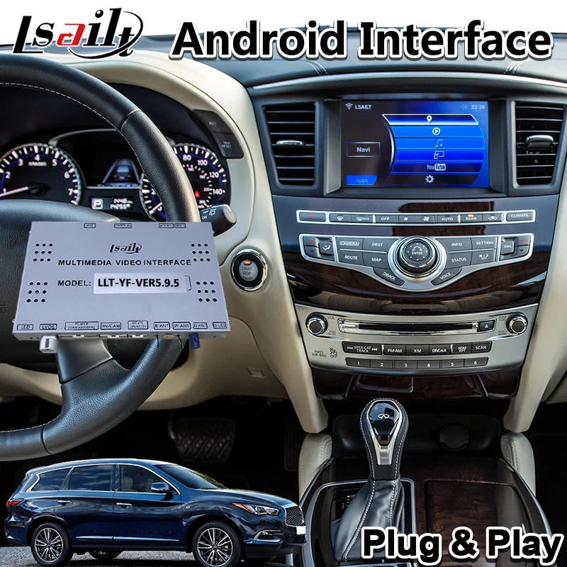 Lsailt Android мультимедийный видеоинтерфейс для Infinite QX60 2014 2018 года с Youtube Google Map Carplay GPS