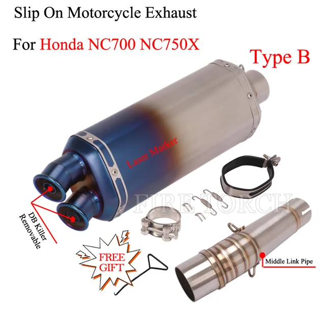 Motorcycle Exhaust Escape Modified Middle Link Pipe Slip On For Honda NC700 NC700X NC750 NC750X NC700S 2012 2013 2014 2015 Years Red