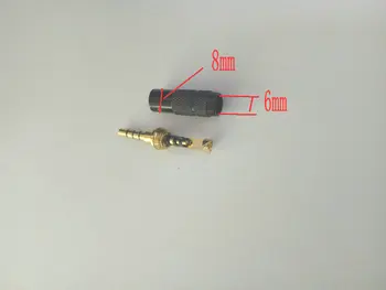 

200pcs black mini copper 3.5mm 4 pole Male Repair headphone Plug soldering New