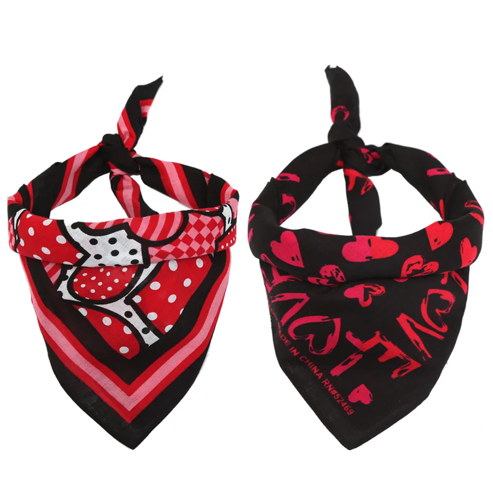 Valentine's Day Dog Bandana Heart Pet Neckerchief Square Pet Holiday Scarf Washable Triangle Dog Scarf Bibs for Dogs and Cats