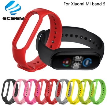 

Wrist strap for Xiaomi MI band 5 watch accessories silicone wristband adjustable strap length waterproof soft band for MI band5