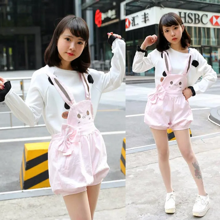 Pink Kawaii Overalls Girl Summer Rompers Cute Bunny Lantern Shorts Lolita Palysuit Cute Rabbit Japanese Suspender Strap Jumpsuit Pink Kawaii Overalls Girl Summer Rompers Cute Bunny Lantern Shorts Lolita Palysuit Cute Rabbit Japanese Suspender Strap Jumpsuit