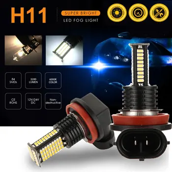 

2Pcs H11 LED Fog Light Bulbs DRL 3200 Lumens Super Bright 84-SMD 12V 24V H8 H9 H11 LED Bulbs Replacement for Cars, Trucks, 6000K