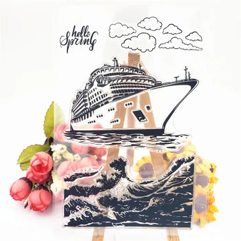 

CLEAR STAMPS for DIY Scrapbooking 2019 Cruise Ship Wave Silicone Seals Rubber Stamp Making Photo Album Card Decor Craft Supplies