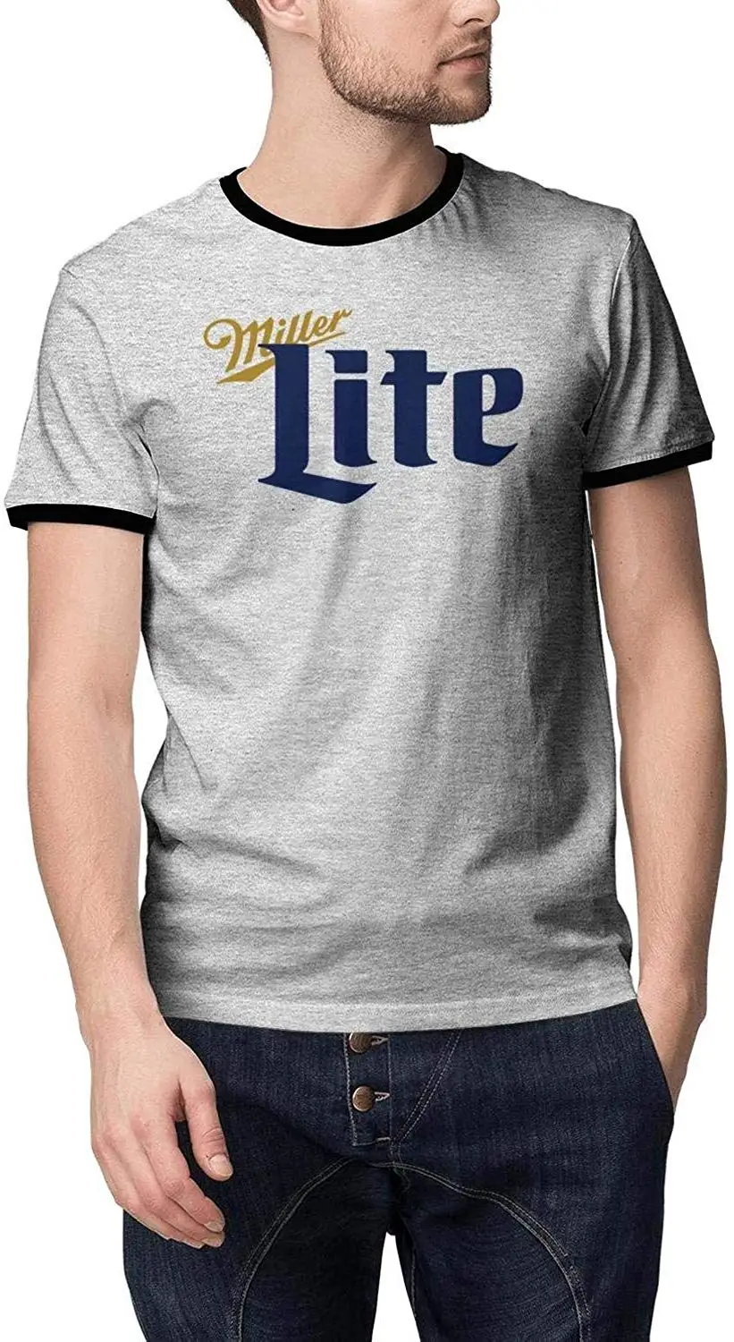 Мужские футболки домашняя-оригинальная-Lite-Beer-Miller-Lite-футболка дышащая уличная с