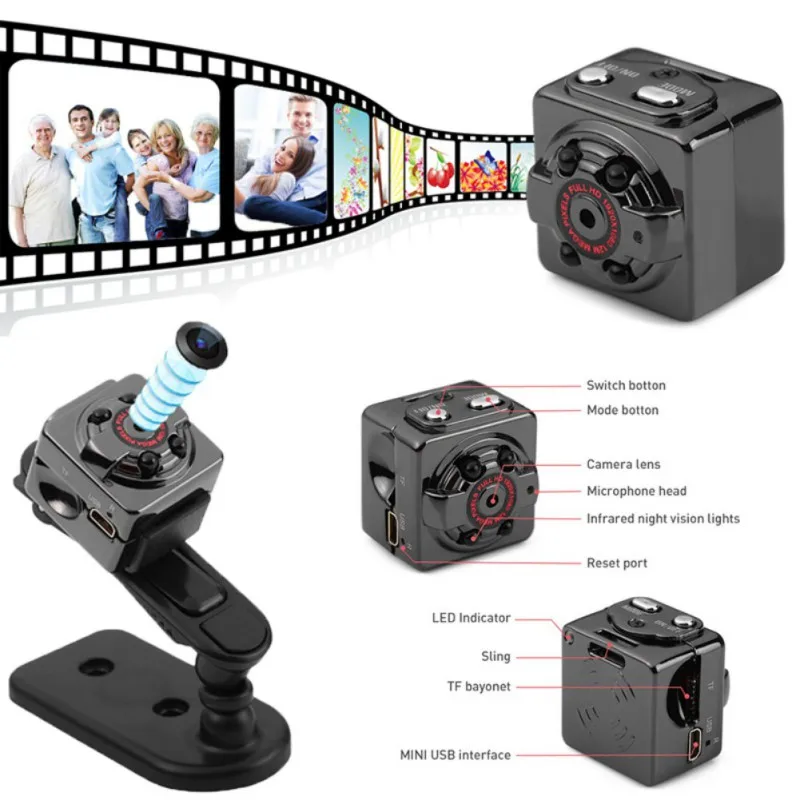 HD камера мини камера 1080p SQ8 микро уличная камера Спорт Видео ночного видения тела DVR DV миниатюрный датчик движения мини камера