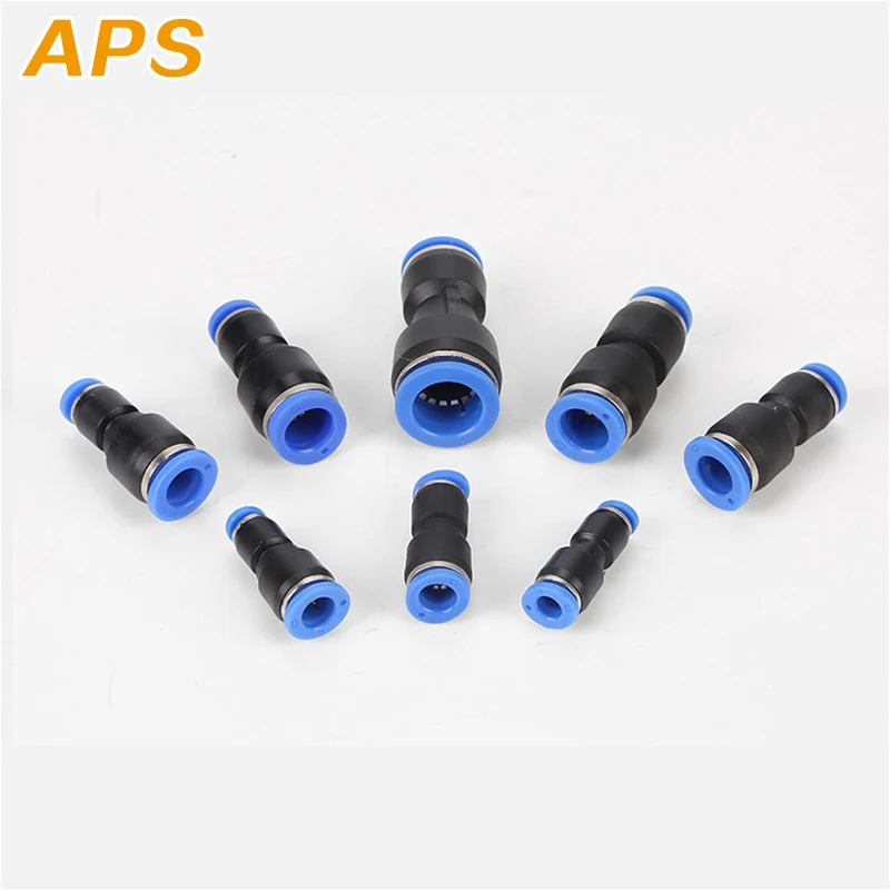 Air Pneumatic 10mm 8mm 6mm 12mm 4mm 16mm OD Hose Tube One Touch Push Into Straight Gas Fittings Plastic Quick Connectors Fitting