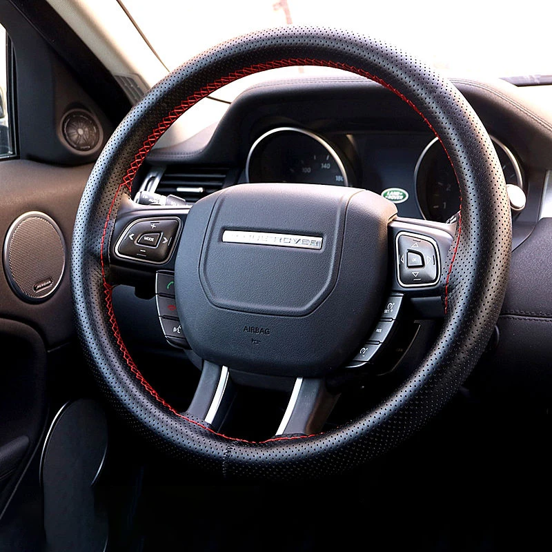 Car Steering Wheel Braid Cover Soft Texture Car Covers With Needles And Thread Artificial Leather Styling Covers steering wheel cover