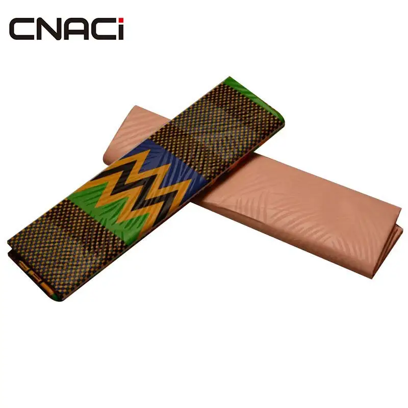 19070023 CNACI Новинка Kente Ткань Гана принт африканская ткань Анкара настоящий воск блок печать ткань 2+ 2 ярдов для женского платья - Цвет: 19070023