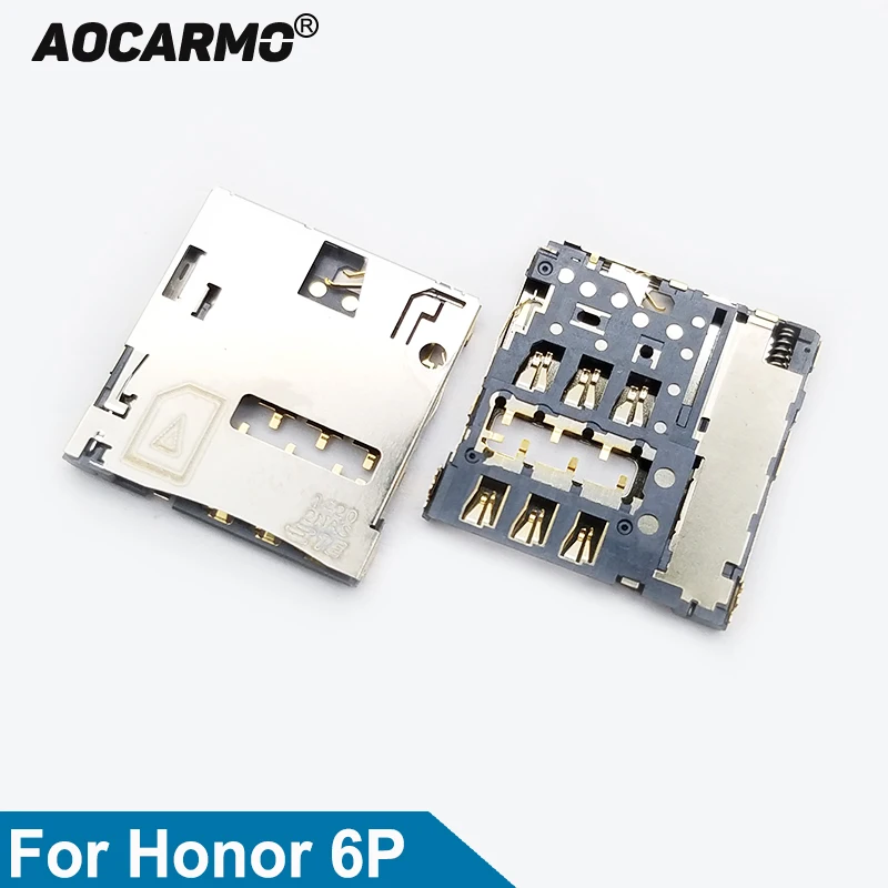 Aocarmo para Huawei Honor 6p 6plus bandeja de tarjeta Sim Socket lector soporte ranura piezas de reparación