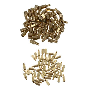 

50 Pcs M3 Male x M3 Female Hex Head PCB Standoffs Spacers & 50 Pcs Male to Female Thread Brass Pillars Standoff Spacer