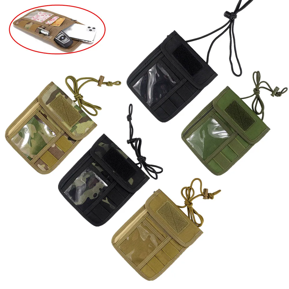 Molle-bolsa táctica para caza al aire libre, titular de la identificación, organizador carpetas Archivos bolsa nailon militar, portatarjetas