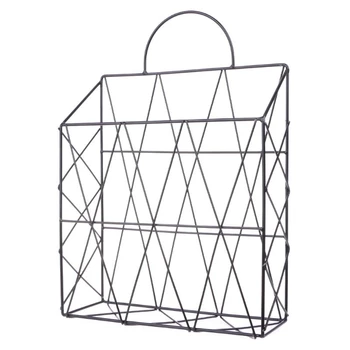 

azine Holder Wall Mounted Newspaper Periodical Book Document File Organizer Basket Metal Storage Shelf