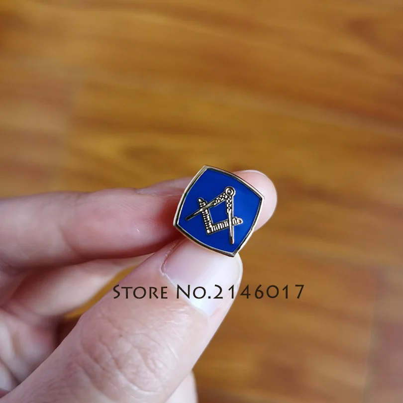 1 pc Newly Free Masons Square Compass without G Enamel Blue Lodge Freemason Pins and Brooches Masonic Lapel Pin Metal Badges