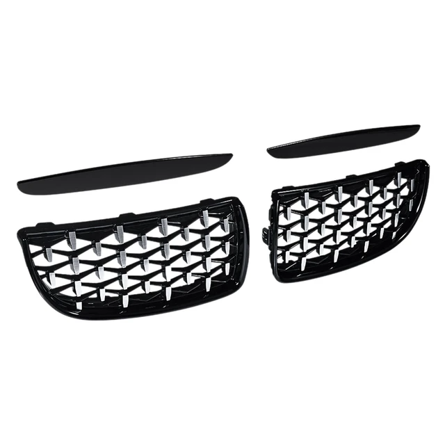 Gloss Black&chrome Diamond Meteor Latest Style Grille For -bmw 3