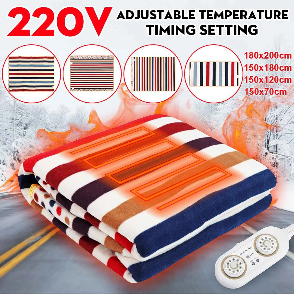 

3/2/1 person 220V Bed Electric Heated Blanket Heating Mat Winter Warmer Thermostat Carpet Single Double Bedroom Carpets Mat